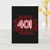 40歳の誕生日おめでとう カード (黄色い花)