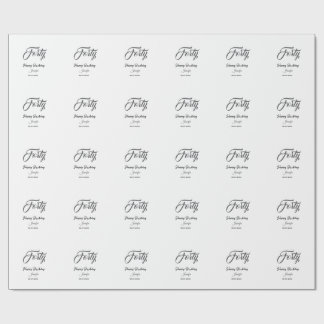 40歳の誕生日おめでとう グレーの手紙 ラッピングペーパー