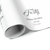 40歳の誕生日おめでとう グレーの手紙 ラッピングペーパー (ロールコーナー)