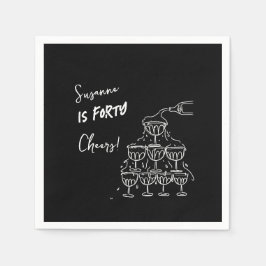 40歳の誕生日おめでとう チャミパトワ スタンダードカクテルナプキン