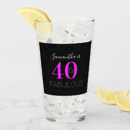 40歳の誕生日おめでとう ネオンピンク タンブラーグラス