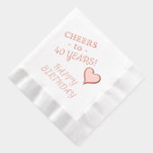 40歳の誕生日おめでとう ハート 名前 何歳でも 箔ナプキン (右)