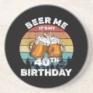 40歳の誕生日おめでとう ビールくれ コースター