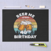 40歳の誕生日おめでとう ビール飲ませて 薄葉紙 (クラフト)