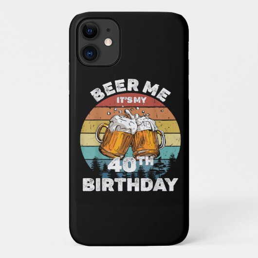 40歳の誕生日おめでとう ビール飲ませて Case-Mate iPhoneケース (裏面)