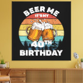 40歳の誕生日おめでとう ビール！ キャンバスプリント (インサイチュ (リビング))