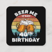 40歳の誕生日おめでとう ビール! スクエア名刺 (裏面)