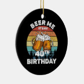 40歳の誕生日おめでとう ビール! セラミックオーナメント (右)