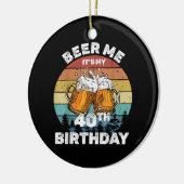 40歳の誕生日おめでとう ビール! セラミックオーナメント (左)