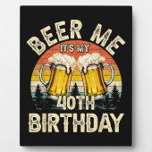 40歳の誕生日おめでとう ビール！ フォトプラーク (正面)