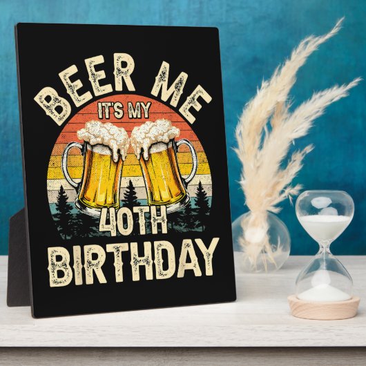 40歳の誕生日おめでとう ビール！ フォトプラーク (側面)