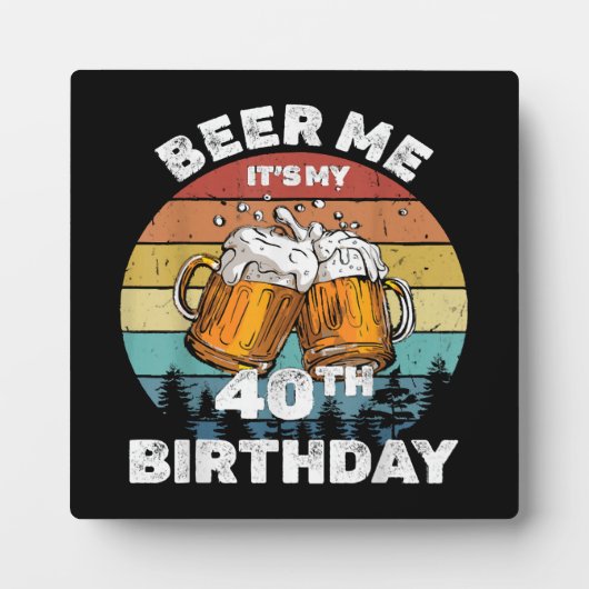 40歳の誕生日おめでとう ビール！ フォトプラーク (正面)