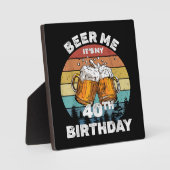 40歳の誕生日おめでとう ビール！ フォトプラーク (正面)