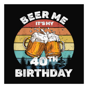 40歳の誕生日おめでとう ビール! フォトプリント