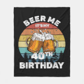 40歳の誕生日おめでとう ビール! フリースブランケット (正面)