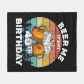 40歳の誕生日おめでとう ビール! フリースブランケット (正面(横))