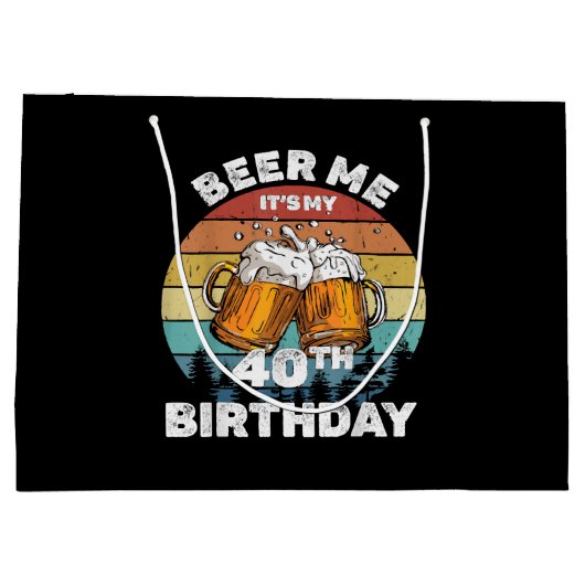 40歳の誕生日おめでとう ビール！ ラージペーパーバッグ (裏面)