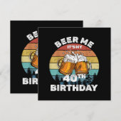 40歳の誕生日おめでとう ビール! 招待状 (正面/裏面)