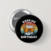 40歳の誕生日おめでとう ビール! 缶バッジ (正面&裏面)