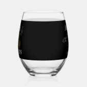 40歳の誕生日おめでとう ビール 黒と金 ステムなしワイングラス (左)
