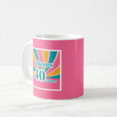 40歳の誕生日おめでとう ピンクの40年の歴史 コーヒーマグカップ (正面左)