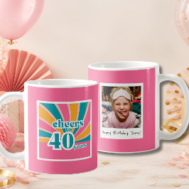 40歳の誕生日おめでとう ピンクの40年の歴史 コーヒーマグカップ