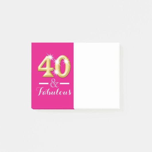 40歳の誕生日おめでとう ピンクゴールド ポストイット (正面)