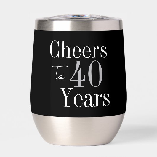 40歳の誕生日おめでとう ブラックシルバーのパーティーファーバー (正面)