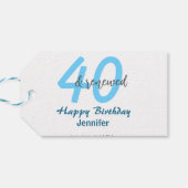 40歳の誕生日おめでとう ブルーカラーの太字 ギフトタグ (裏面横)