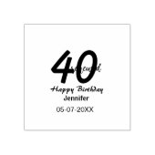40歳の誕生日おめでとう ブルー太字の数字 ラバースタンプ (インプリント)