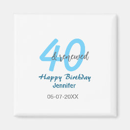 40歳の誕生日おめでとう ブルー太字 番号入り マグネット