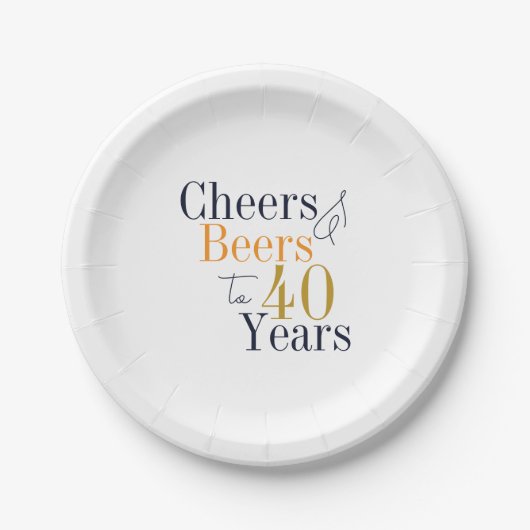 40歳の誕生日おめでとう ペーパープレート (正面)