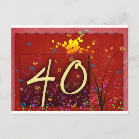 40歳の誕生日おめでとう! ポストカード (正面)