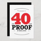 40歳の誕生日おめでとう！乾杯 招待状 (正面/裏面)