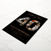 40歳の誕生日おめでとう 写真のモンテージだよ 箔招待状 (回転した状態)