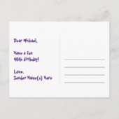 40歳の誕生日おめでとう!楽しい花火柄+虹40 ポストカード (裏面)