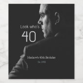 40歳の誕生日おめでとう 氏名 推定誕生年  ワインラベル (シングルラベル)