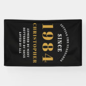 40歳の誕生日おめでとう 1986年生まれ 名前 ブラックゴールド 横断幕 (横)