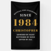 40歳の誕生日おめでとう 1986年生まれ 名前 ブラック ゴールド 横断幕 (縦)