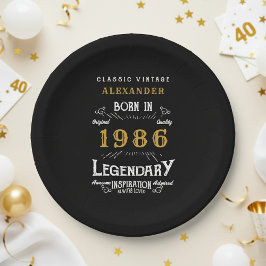 40歳の誕生日おめでとう 1986年 レジェンダリーリトロ ペーパープレート