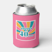 40歳の誕生日おめでとう!40年間の人生に乾杯ピンクで! 缶クーラー (缶正面)