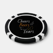 40歳の誕生日おめでとう Cheers and Beers ポーカーチップ (シングル)