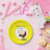 40歳の誕生日おもしろいの鶏の雄 ペーパープレート (パーティー)