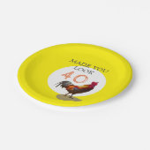 40歳の誕生日おもしろいの鶏の雄 ペーパープレート (アングル)