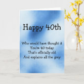 40歳の誕生日おもしろいカード カード (黄色い花)