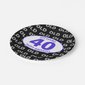 40歳の誕生日おもしろいブラックOLD Any Age ペーパープレート (アングル)