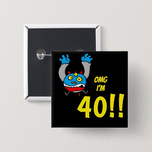 40歳の誕生日おもしろ年齢ジョーク 缶バッジ (正面&裏面)