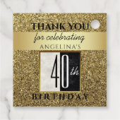 40歳の誕生日お礼 ギラギラゴールド フェイバータグ (裏面)