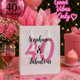 40歳の誕生日お祝いギフトバッグ 名入れ スモールペーパーバッグ