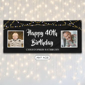 40歳の誕生日お祝いバナー ブラック 横断幕